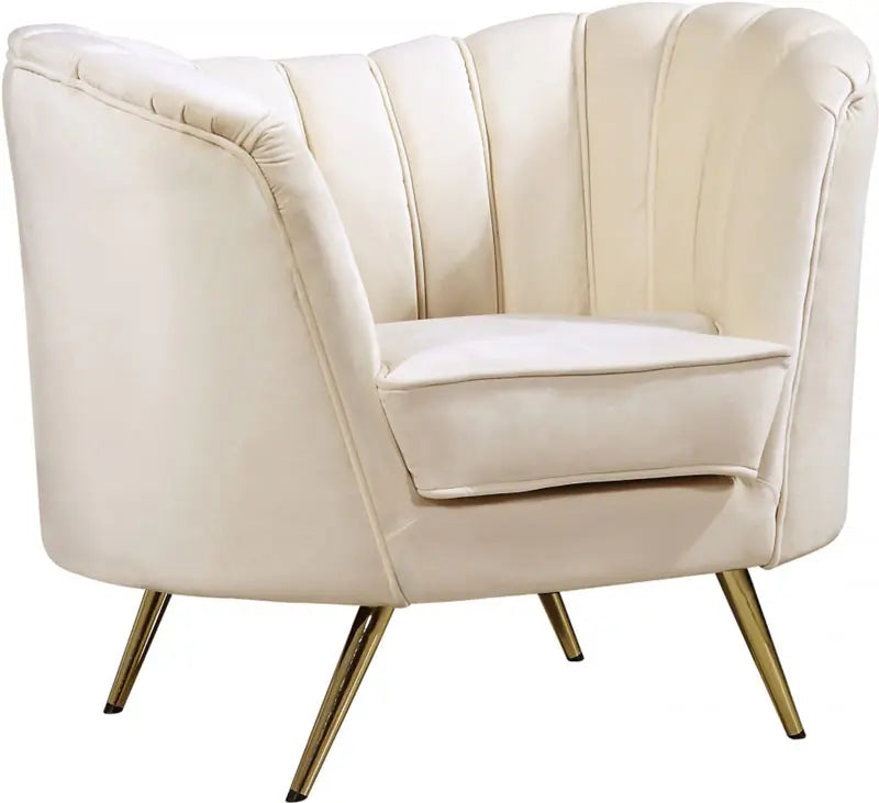 Meridian Furniture - Margo Velvet Chair In Cream - 622Cream-C - ATL FURNITURE