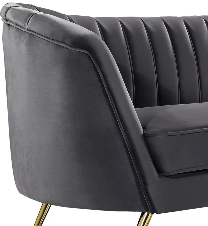 Meridian Furniture - Margo Velvet Chair In Grey - 622Grey-C - ATL FURNITURE