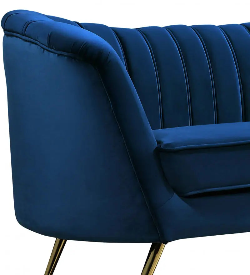 Meridian Furniture - Margo Velvet Chair In Navy - 622Navy-C - ATL FURNITURE