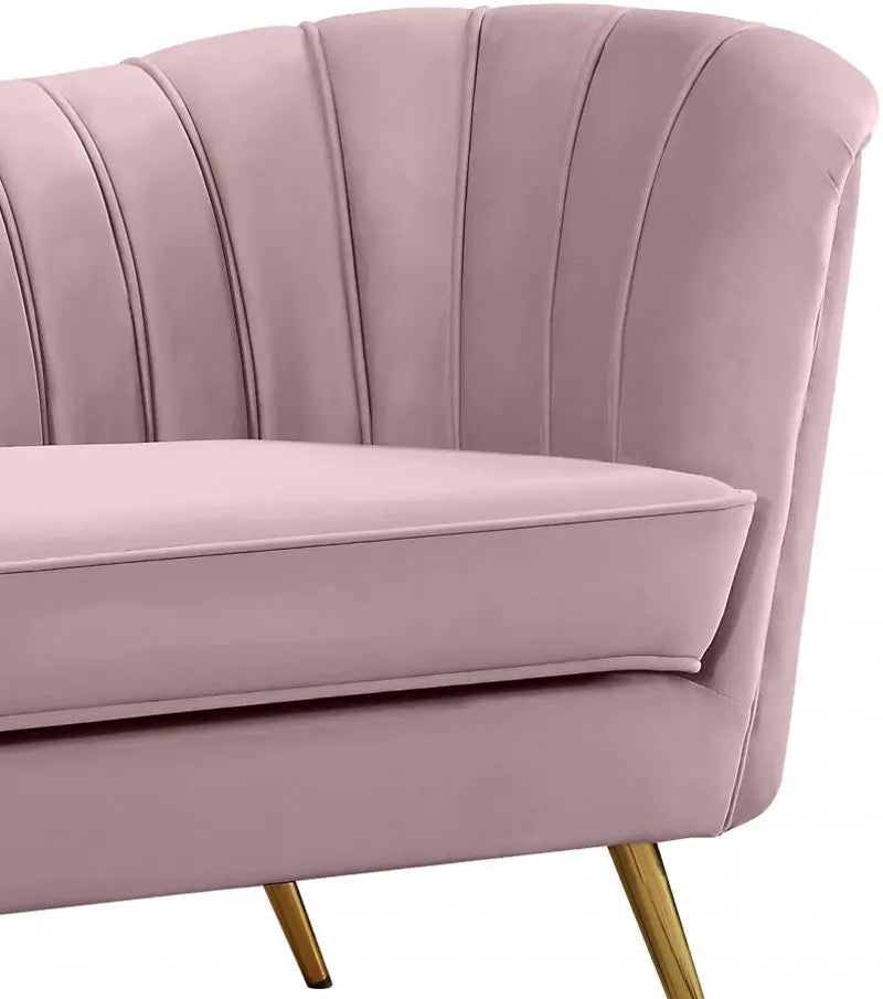 Meridian Furniture - Margo Velvet Loveseat In Pink - 622Pink-L - ATL FURNITURE