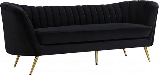 Meridian Furniture - Margo Velvet Sofa In Black - 622Black-S - ATL FURNITURE