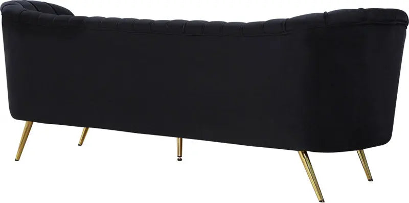 Meridian Furniture - Margo Velvet Sofa In Black - 622Black-S - ATL FURNITURE