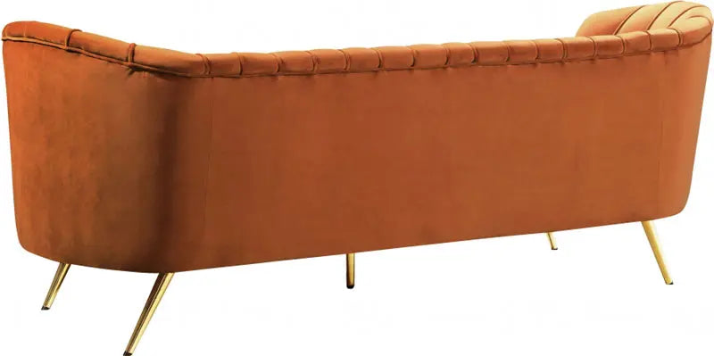 Meridian Furniture - Margo Velvet Sofa In Cognac - 622Cognac-S - ATL FURNITURE