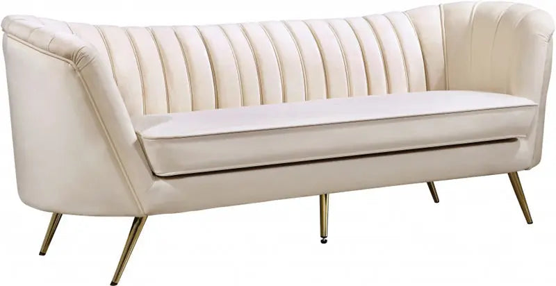 Meridian Furniture - Margo Velvet Sofa In Cream - 622Cream-S - ATL FURNITURE