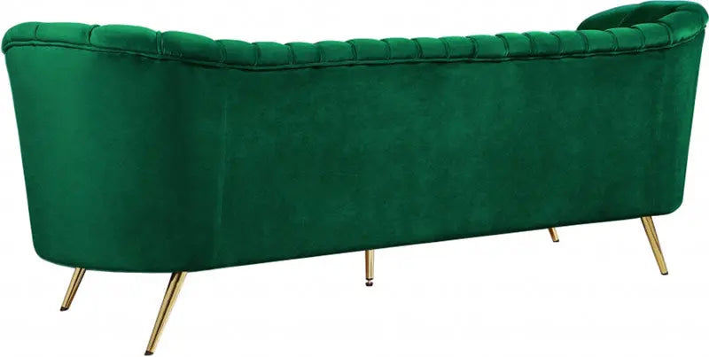 Meridian Furniture - Margo Velvet Sofa In Green - 622Green-S - ATL FURNITURE