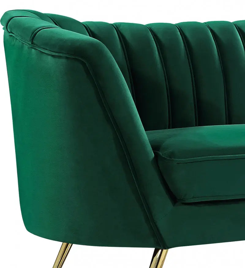 Meridian Furniture - Margo Velvet Sofa In Green - 622Green-S - ATL FURNITURE