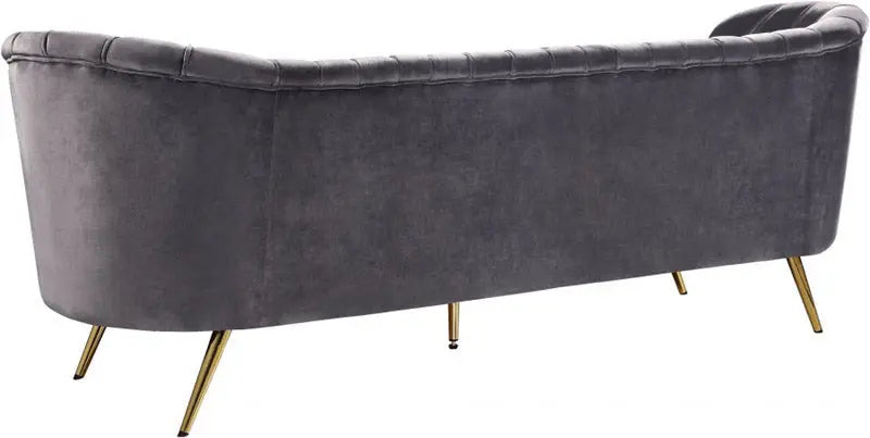 Meridian Furniture - Margo Velvet Sofa In Grey - 622Grey-S - ATL FURNITURE