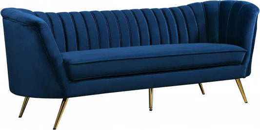 Meridian Furniture - Margo Velvet Sofa In Navy - 622Navy-S - ATL FURNITURE