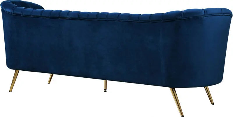 Meridian Furniture - Margo Velvet Sofa In Navy - 622Navy-S - ATL FURNITURE