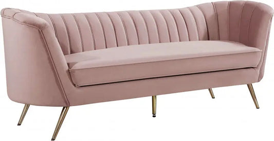 Meridian Furniture - Margo Velvet Sofa In Pink - 622Pink-S - ATL FURNITURE