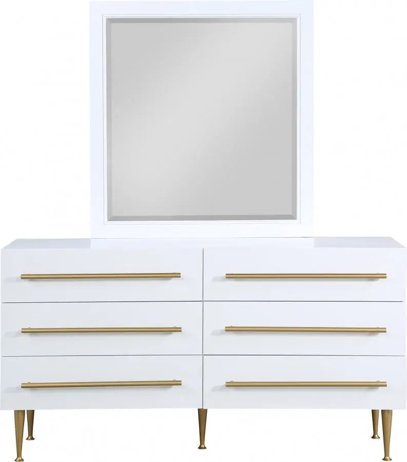 Meridian Furniture - Marisol Dresser In White - 844White-D - ATL FURNITURE