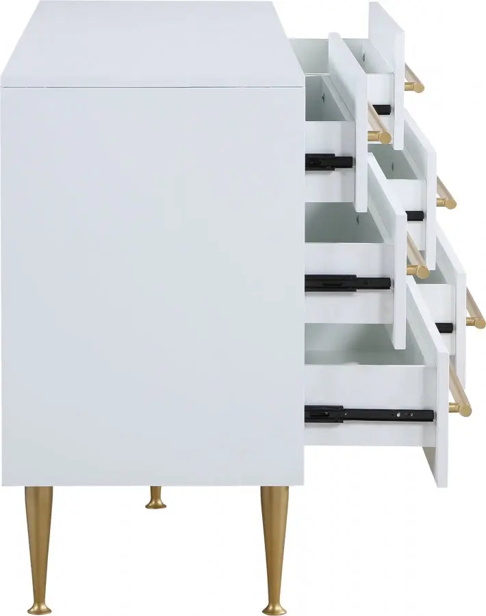 Meridian Furniture - Marisol Dresser In White - 844White-D - ATL FURNITURE