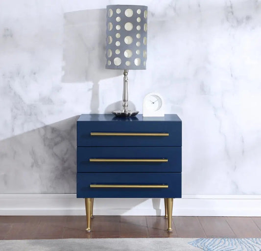 Meridian Furniture - Marisol Nightstand In Navy - 844Navy-Ns - ATL FURNITURE