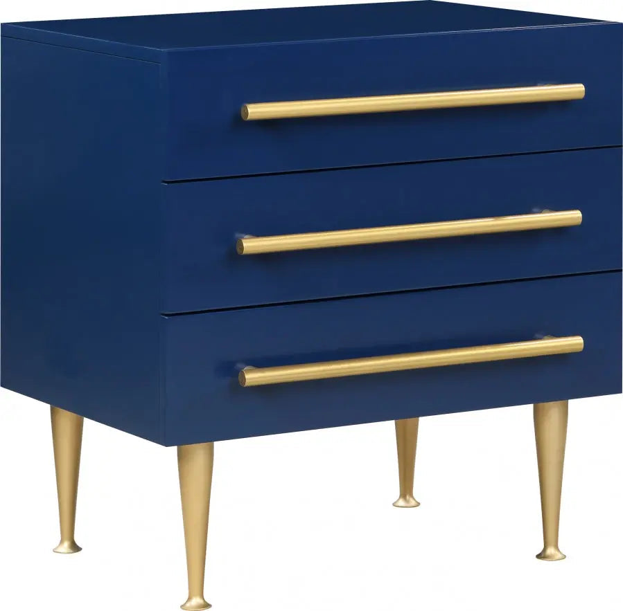 Meridian Furniture - Marisol Nightstand In Navy - 844Navy-Ns - ATL FURNITURE