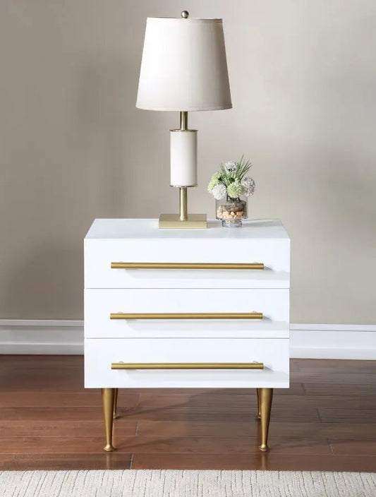 Meridian Furniture - Marisol Nightstand In White - 844White-Ns - ATL FURNITURE