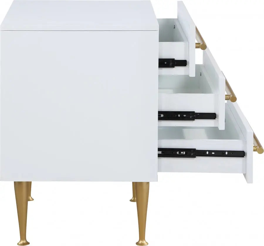 Meridian Furniture - Marisol Nightstand In White - 844White-Ns - ATL FURNITURE