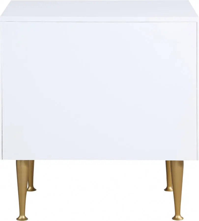 Meridian Furniture - Marisol Nightstand In White - 844White-Ns - ATL FURNITURE