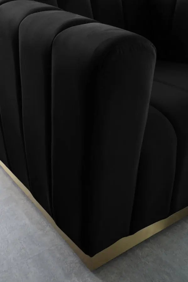 Meridian Furniture - Marlon Velvet Chair In Black - 603Black-C - ATL FURNITURE