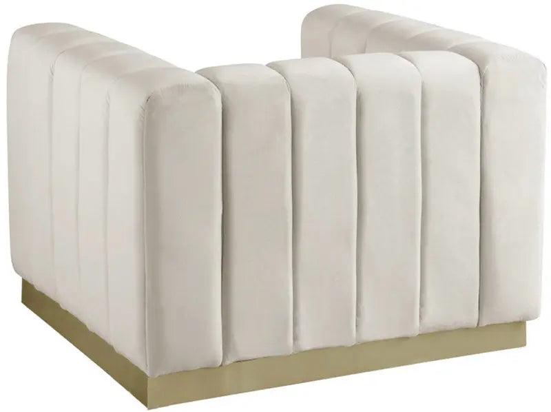 Meridian Furniture - Marlon Velvet Chair In Cream - 603Cream-C - ATL FURNITURE