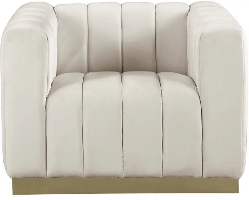 Meridian Furniture - Marlon Velvet Chair In Cream - 603Cream-C - ATL FURNITURE