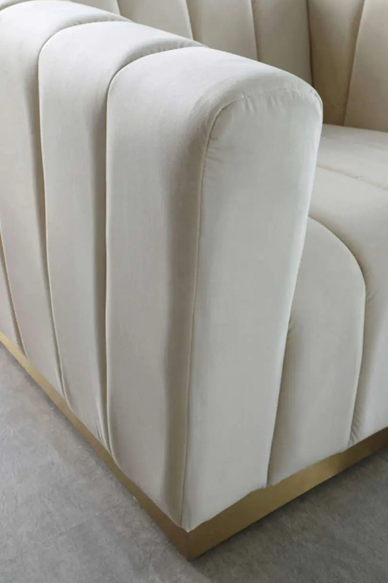 Meridian Furniture - Marlon Velvet Chair In Cream - 603Cream-C - ATL FURNITURE