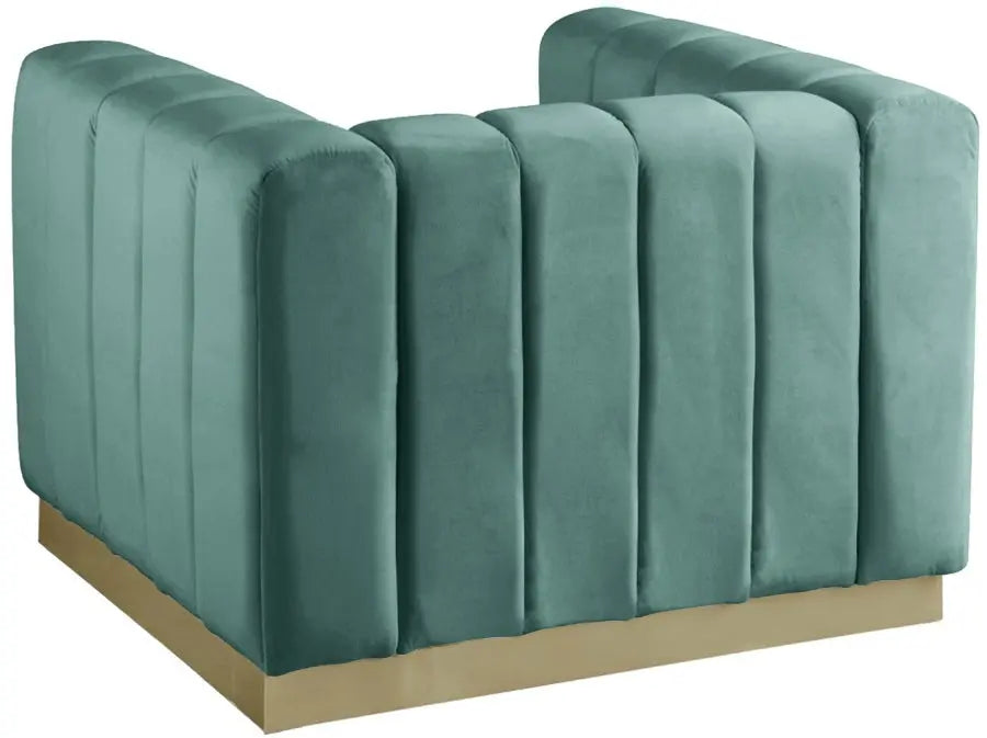Meridian Furniture - Marlon Velvet Chair In Mint - 603Mint-C - ATL FURNITURE