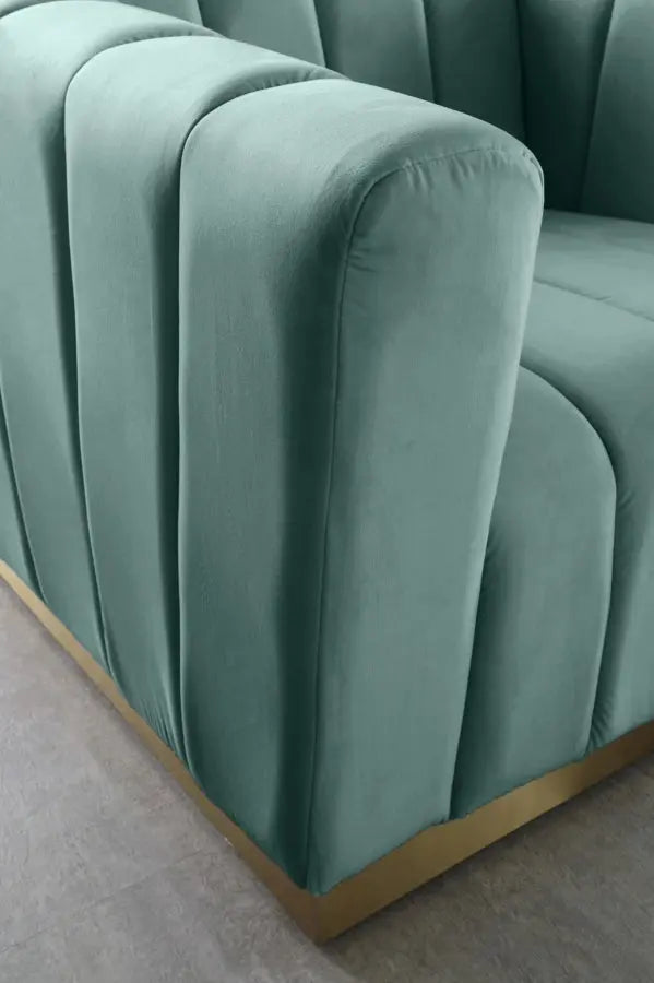 Meridian Furniture - Marlon Velvet Chair In Mint - 603Mint-C - ATL FURNITURE