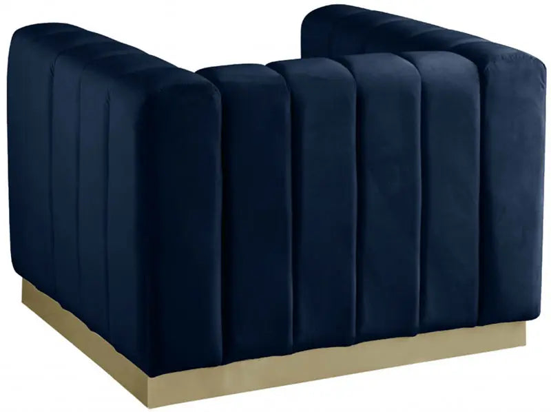 Meridian Furniture - Marlon Velvet Chair In Navy - 603Navy-C - ATL FURNITURE