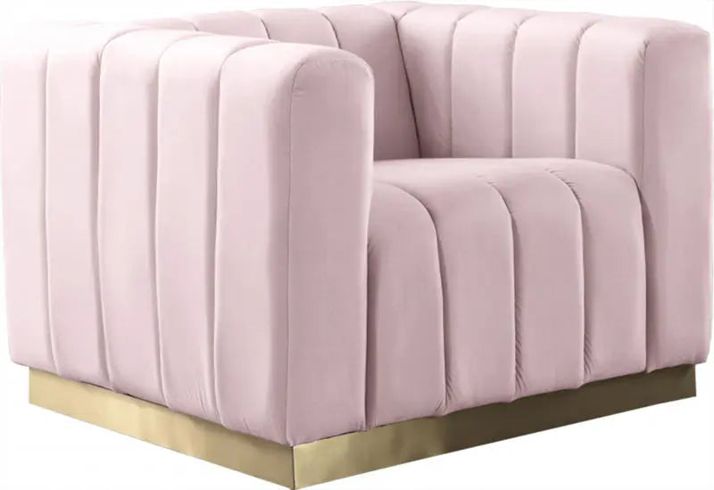 Meridian Furniture - Marlon Velvet Chair In Pink - 603Pink-C - ATL FURNITURE