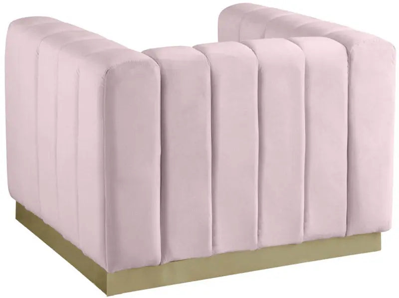 Meridian Furniture - Marlon Velvet Chair In Pink - 603Pink-C - ATL FURNITURE