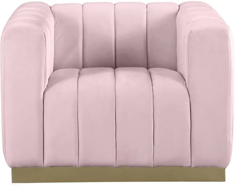 Meridian Furniture - Marlon Velvet Chair In Pink - 603Pink-C - ATL FURNITURE