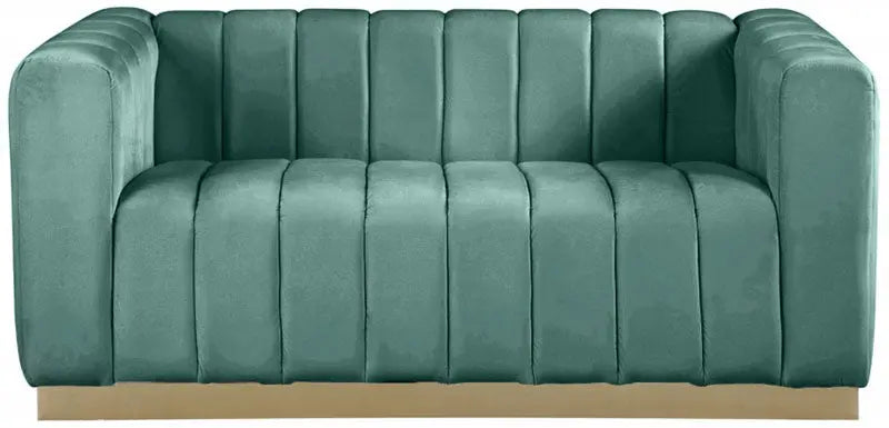 Meridian Furniture - Marlon Velvet Loveseat In Mint - 603Mint-L - ATL FURNITURE