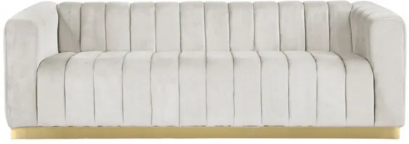 Meridian Furniture - Marlon Velvet Sofa In Cream - 603Cream-S - ATL FURNITURE