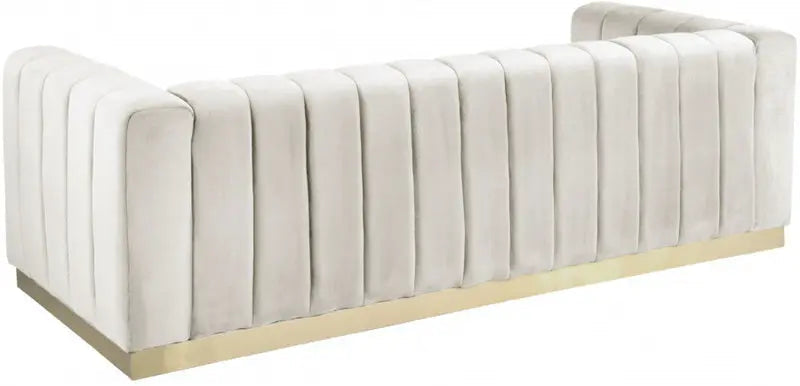 Meridian Furniture - Marlon Velvet Sofa In Cream - 603Cream-S - ATL FURNITURE