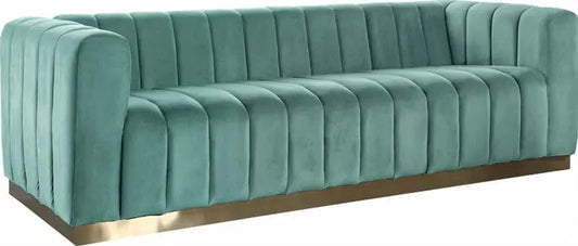 Meridian Furniture - Marlon Velvet Sofa In Mint - 603Mint-S - ATL FURNITURE