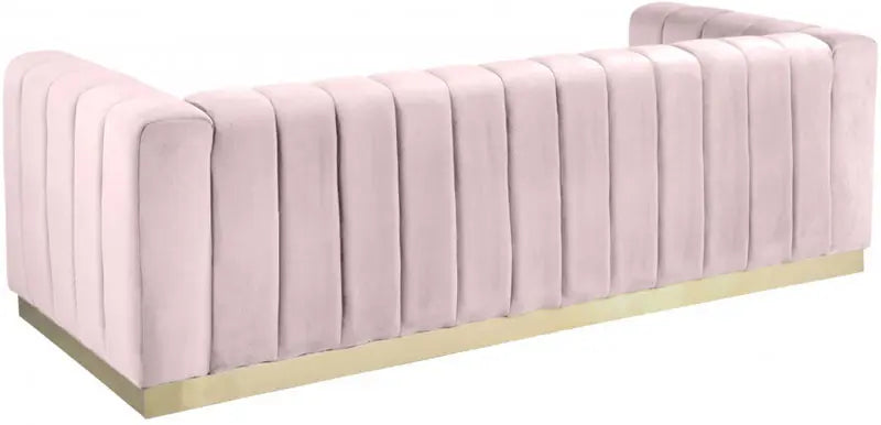 Meridian Furniture - Marlon Velvet Sofa In Pink - 603Pink-S - ATL FURNITURE