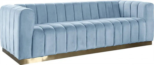 Meridian Furniture - Marlon Velvet Sofa In Sky Blue - 603Skyblu-S - ATL FURNITURE