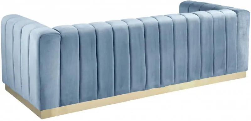 Meridian Furniture - Marlon Velvet Sofa In Sky Blue - 603Skyblu-S - ATL FURNITURE