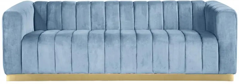 Meridian Furniture - Marlon Velvet Sofa In Sky Blue - 603Skyblu-S - ATL FURNITURE