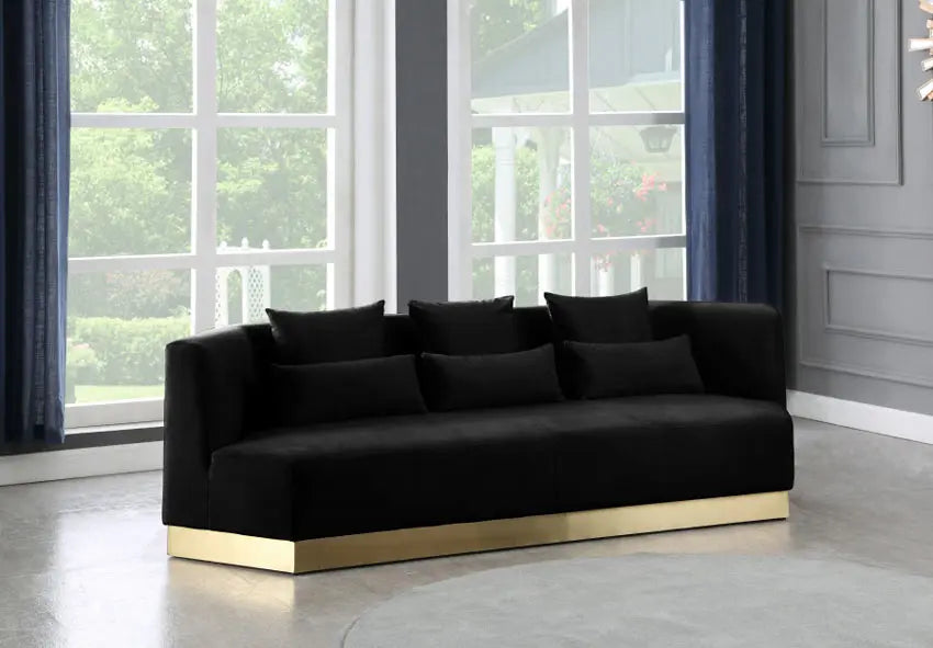 Meridian Furniture - Marquis 3 Piece Living Room Set In Black - 600Black-S-3Set - ATL FURNITURE