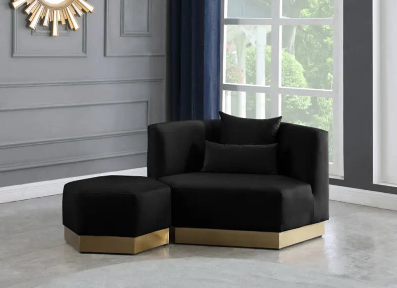 Meridian Furniture - Marquis 3 Piece Living Room Set In Black - 600Black-S-3Set - ATL FURNITURE