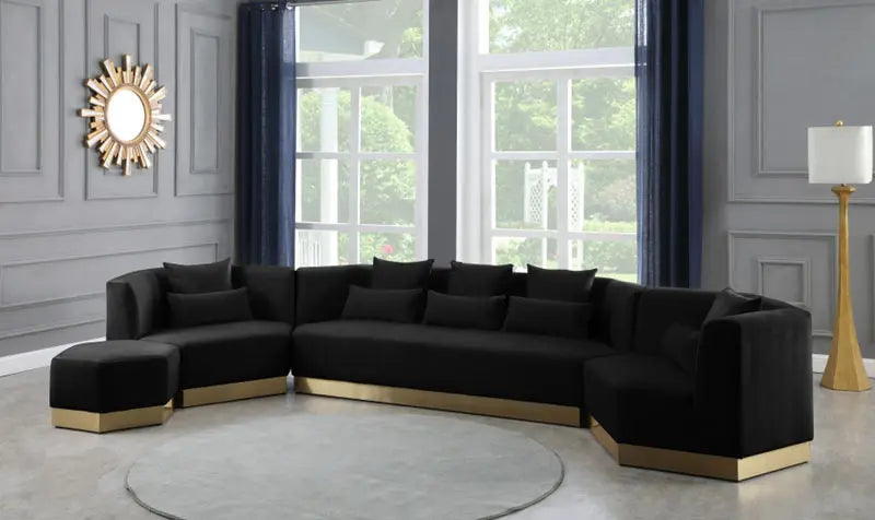 Meridian Furniture - Marquis 3 Piece Living Room Set In Black - 600Black-S-3Set - ATL FURNITURE