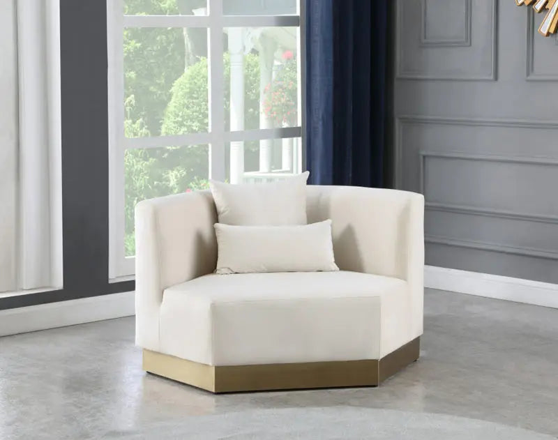 Meridian Furniture - Marquis 3 Piece Living Room Set In Cream - 600Cream-S-3Set - ATL FURNITURE