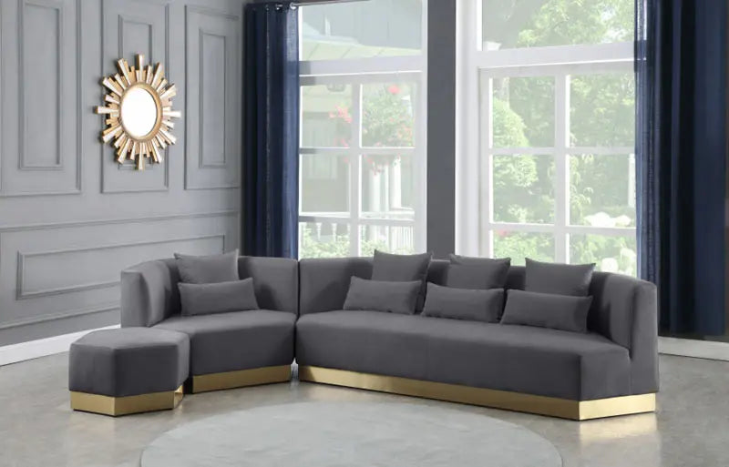 Meridian Furniture - Marquis 3 Piece Living Room Set In Grey - 600Grey-S-3Set - ATL FURNITURE