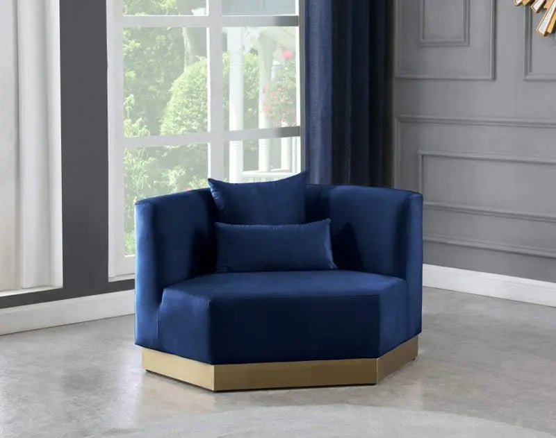 Marquis 3 Piece Living Room Set In Navy - ATL FURNITURE