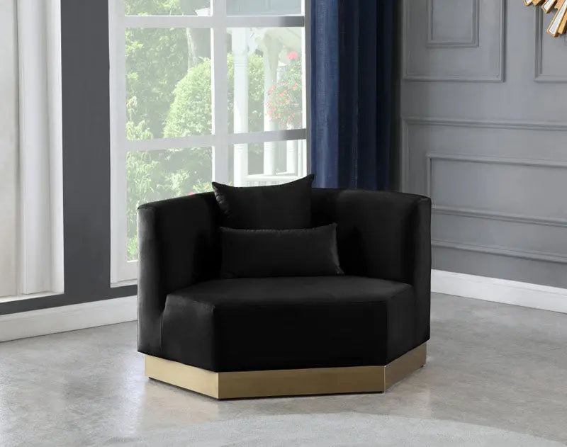 Meridian Furniture - Marquis Velvet Chair In Black - 600Black-C - ATL FURNITURE