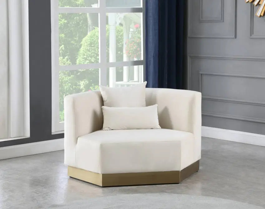 Meridian Furniture - Marquis Velvet Chair In Cream - 600Cream-C - ATL FURNITURE