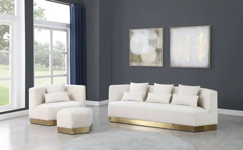 Meridian Furniture - Marquis Velvet Chair In Cream - 600Cream-C - ATL FURNITURE
