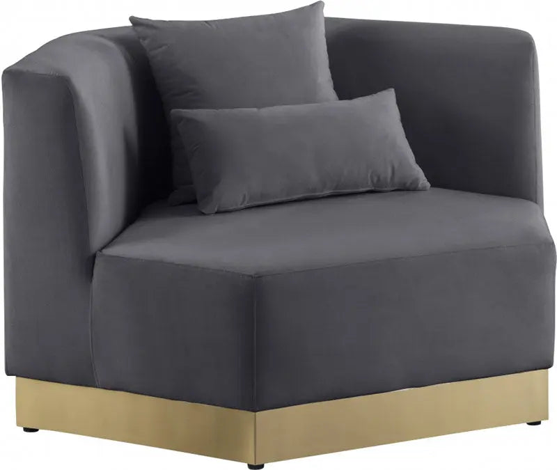 Meridian Furniture - Marquis Velvet Chair In Grey - 600Grey-C - ATL FURNITURE