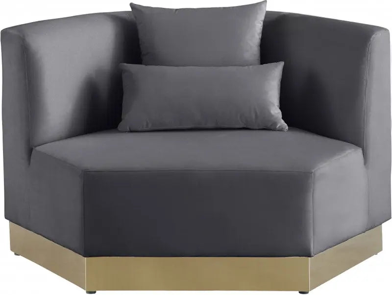 Meridian Furniture - Marquis Velvet Chair In Grey - 600Grey-C - ATL FURNITURE